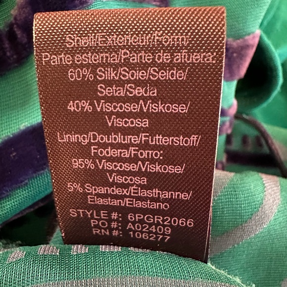 HALE BOB top in teal& deep purple velvet, beading at v neck line, small, EUC - Picture 10 of 12